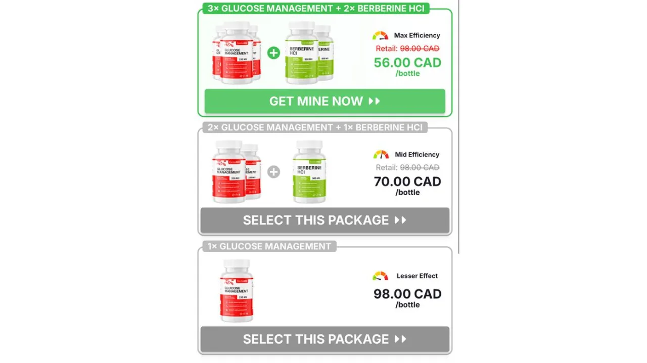 CardioNEX Glucose Management Canada Pricing 